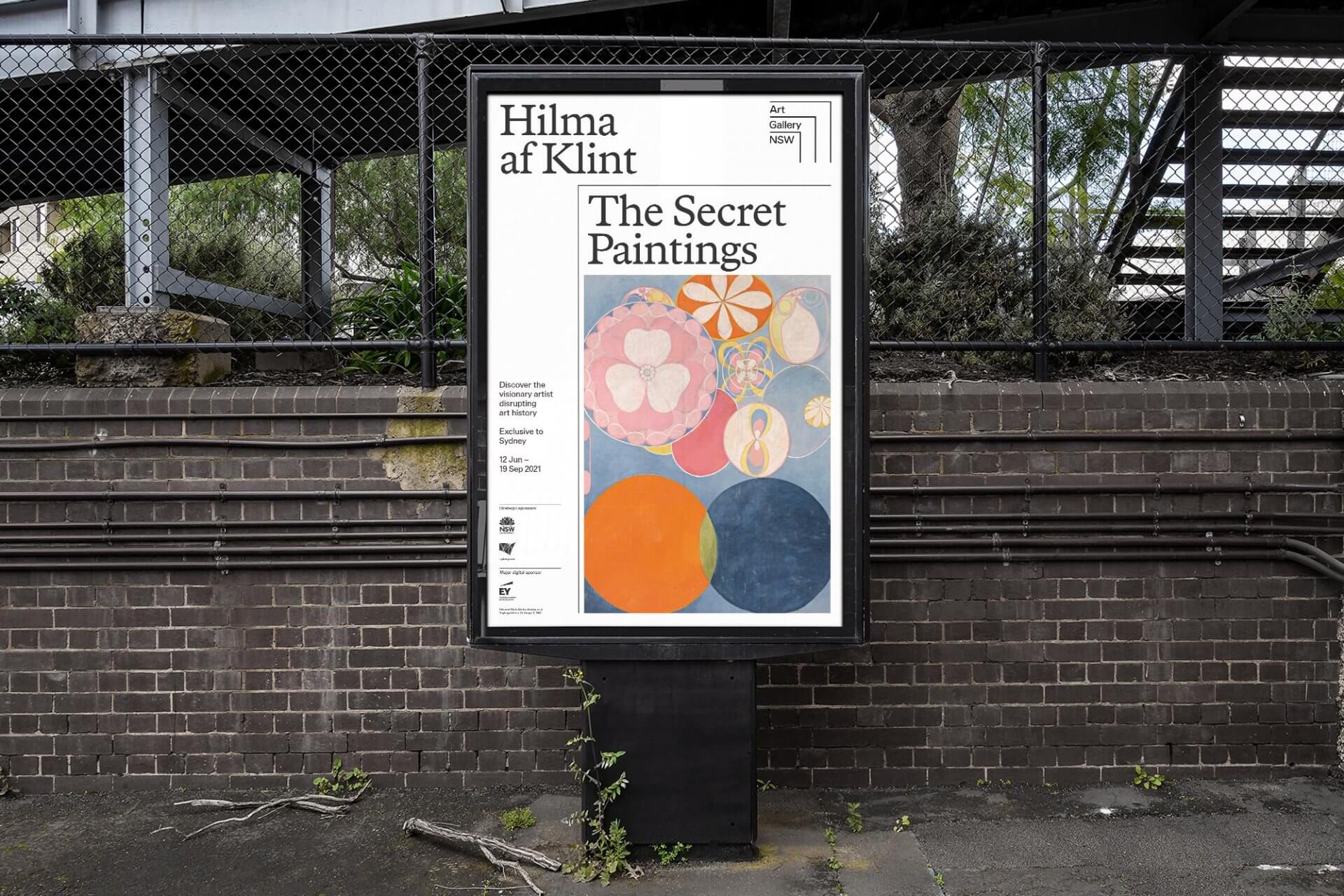 Brand identity and outdoor advertising for Art Gallery of NSW designed by Mucho