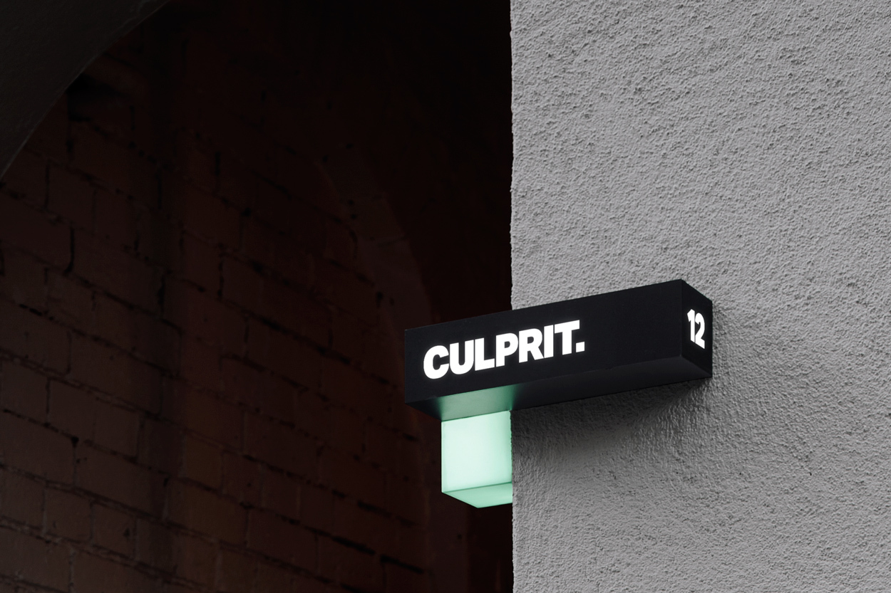 Branding and sign design by Studio South for Auckland bar and restaurant Culprit