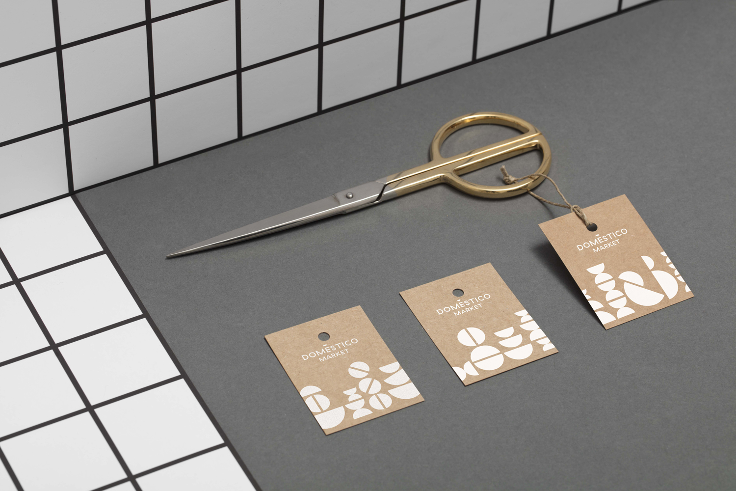 Graphic identity and tags designed by Mucho for Spanish furniture retailer DomésticoShop's concept store DomésticoMarket
