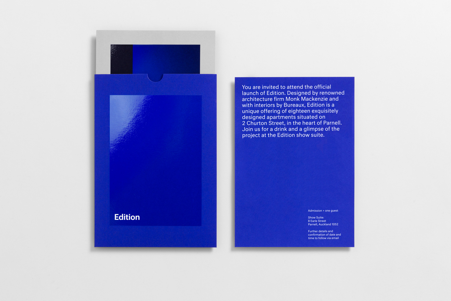 Brand identity, brochures and print by Studio South for Edition, a luxury apartment development in Auckland, New Zealand