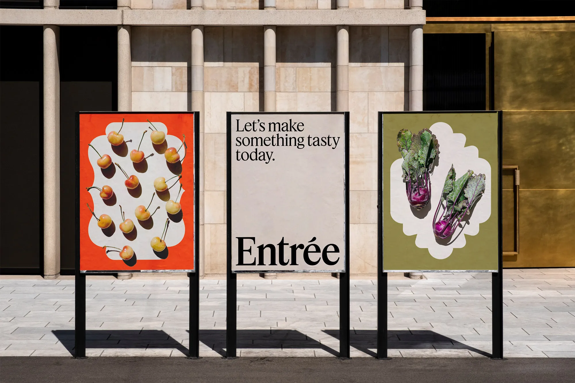 Logotype, brand identity and poster design by Saint Urbain for Chicago-based chef-made meal delivery business Entrée