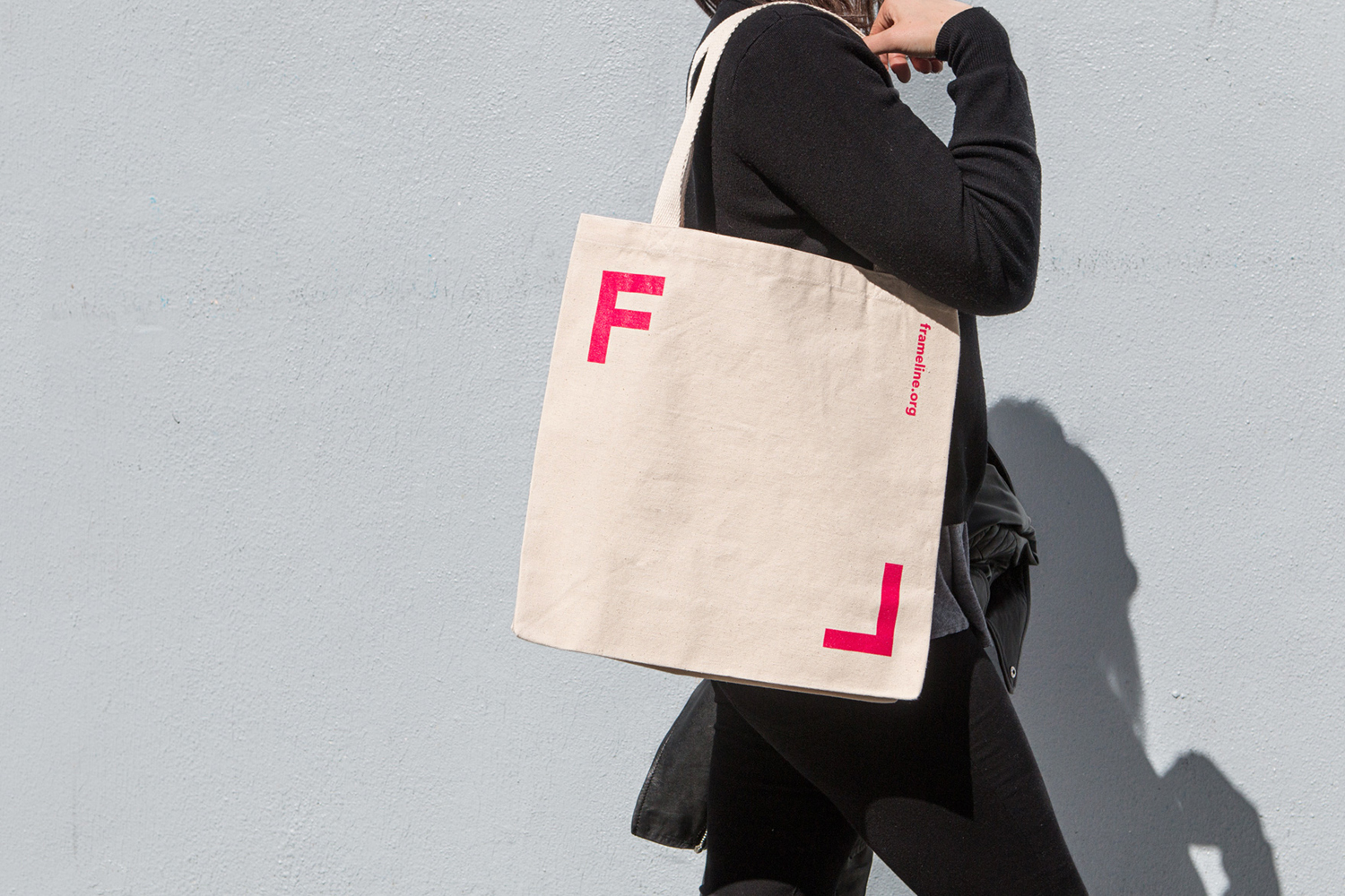 Brand identity and tote bag designed by Mucho for San Francisco based LGBT film festival and nonprofit arts organisation Frameline.