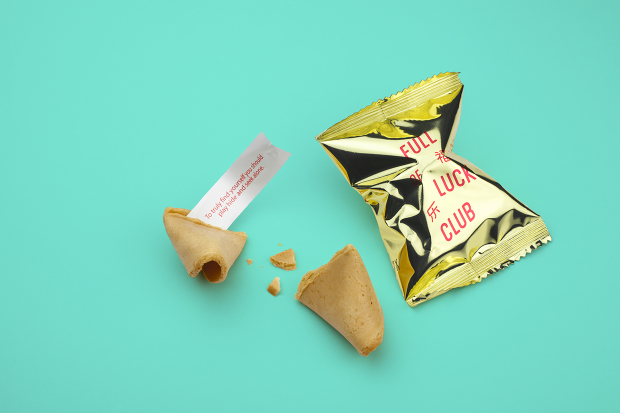 Branded fortune cookie by Bravo for modern Cantonese kitchen Full of Luck Club 福乐