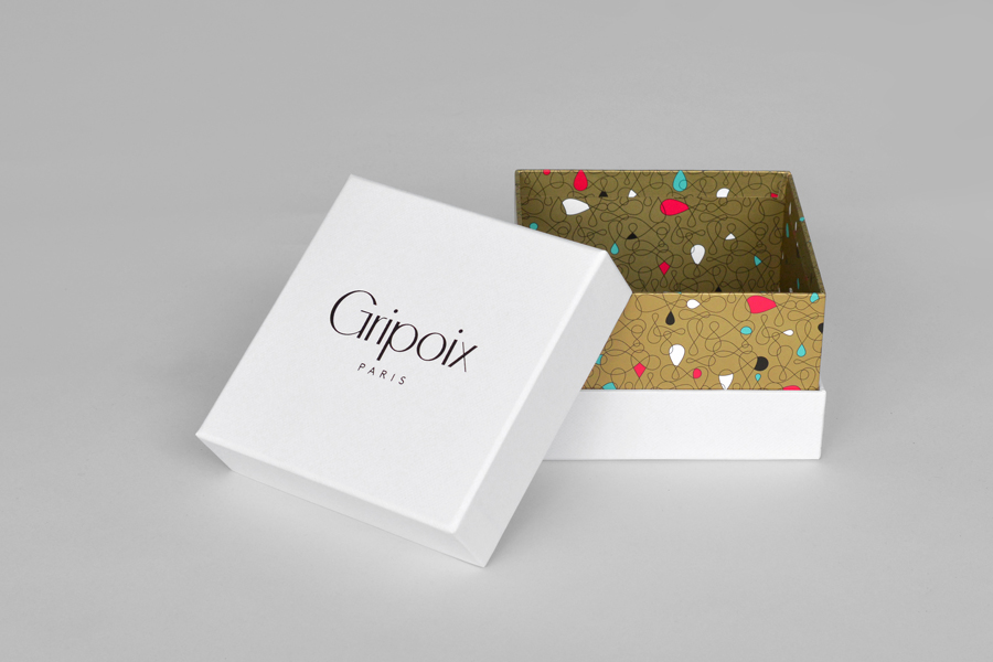 Packaging for French jewellery manufacturer Gripoix by graphic design studio Mind