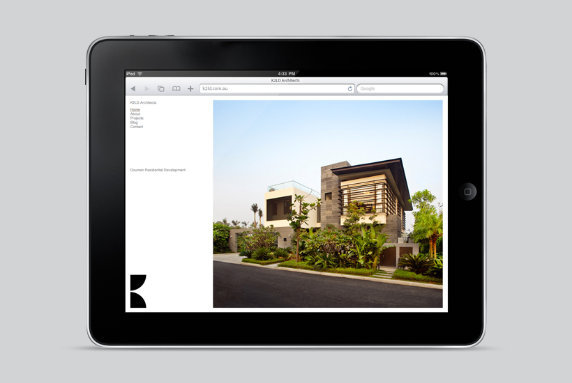 Logo and responsive website design by Studio Hi Ho for Melbourne-based architecture and interior design firm K2LD