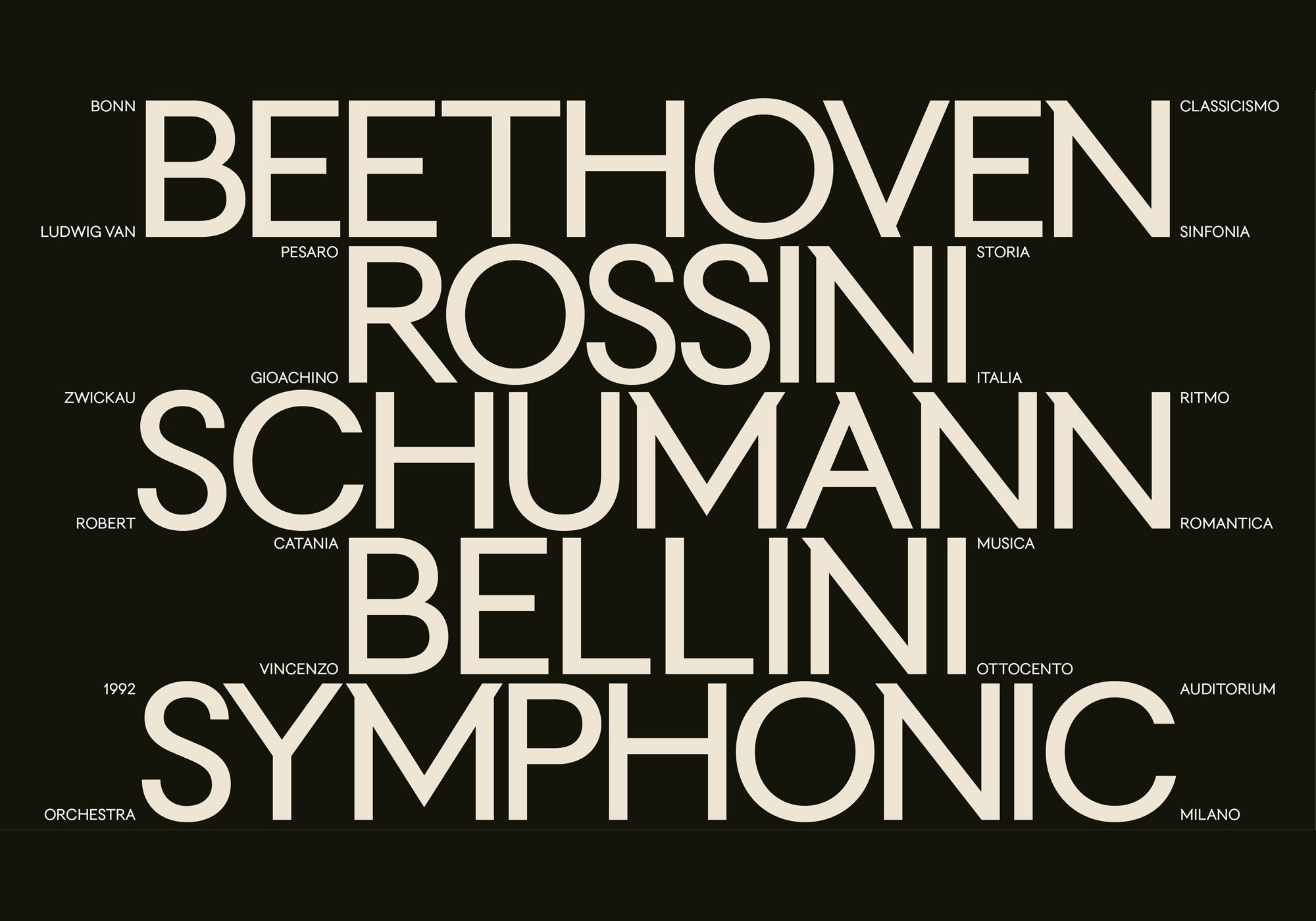 Custom typeface for Orchestra Sinfonica di Milano designed by Landor & Fitch 