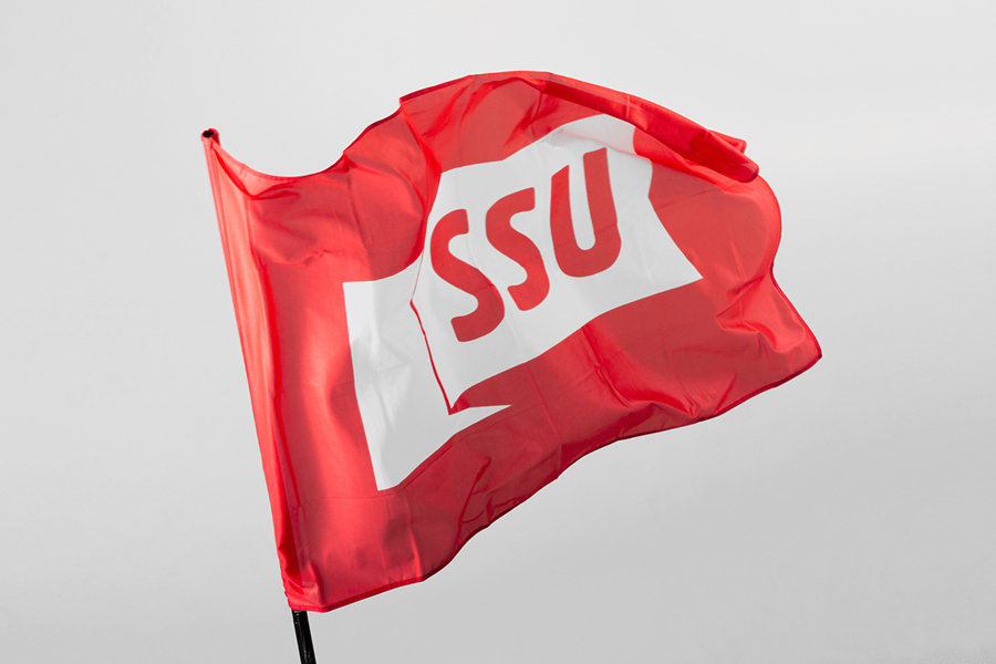 Logo and flag designed by Snask for the Swedish Social Democratic Youth League