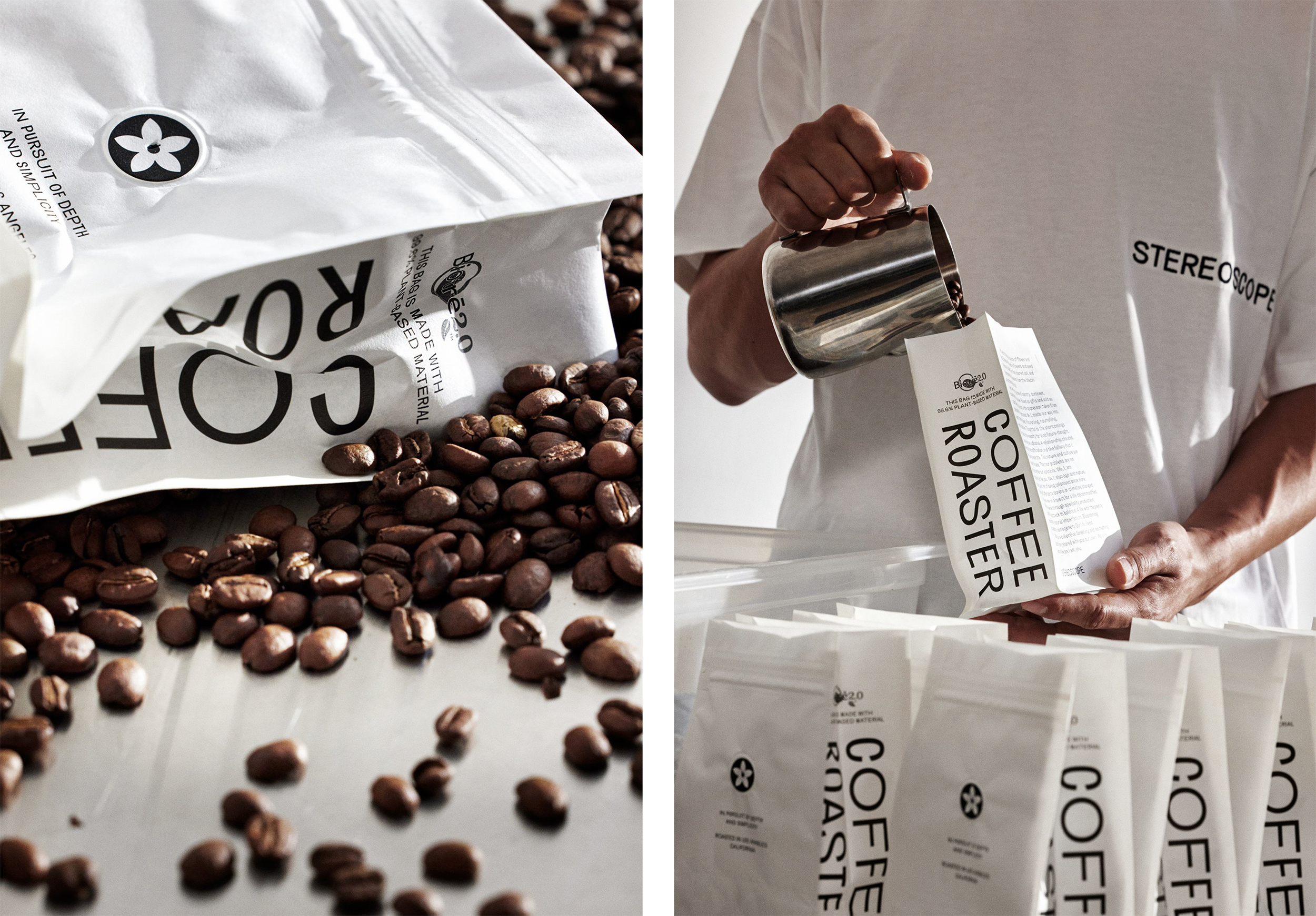 New brand identity and custom packaging design by Olssøn Barbieri for speciality coffee copmany Stereoscope