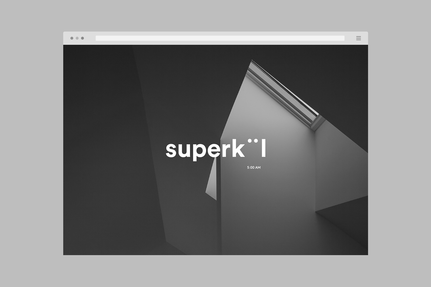Brand identity and website splash page by Toronto-based graphic design studio Blok for Canadian architecture firm Superkül