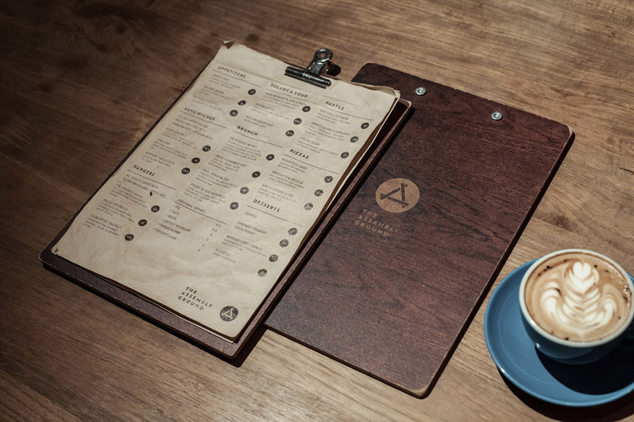 Wood menu by Bravo for Singapore based coffee shop The Assembly Ground