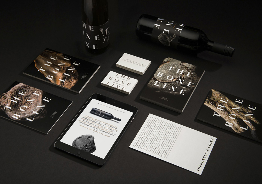 Stationery, labels and print for The Bone Line designed by Inhouse