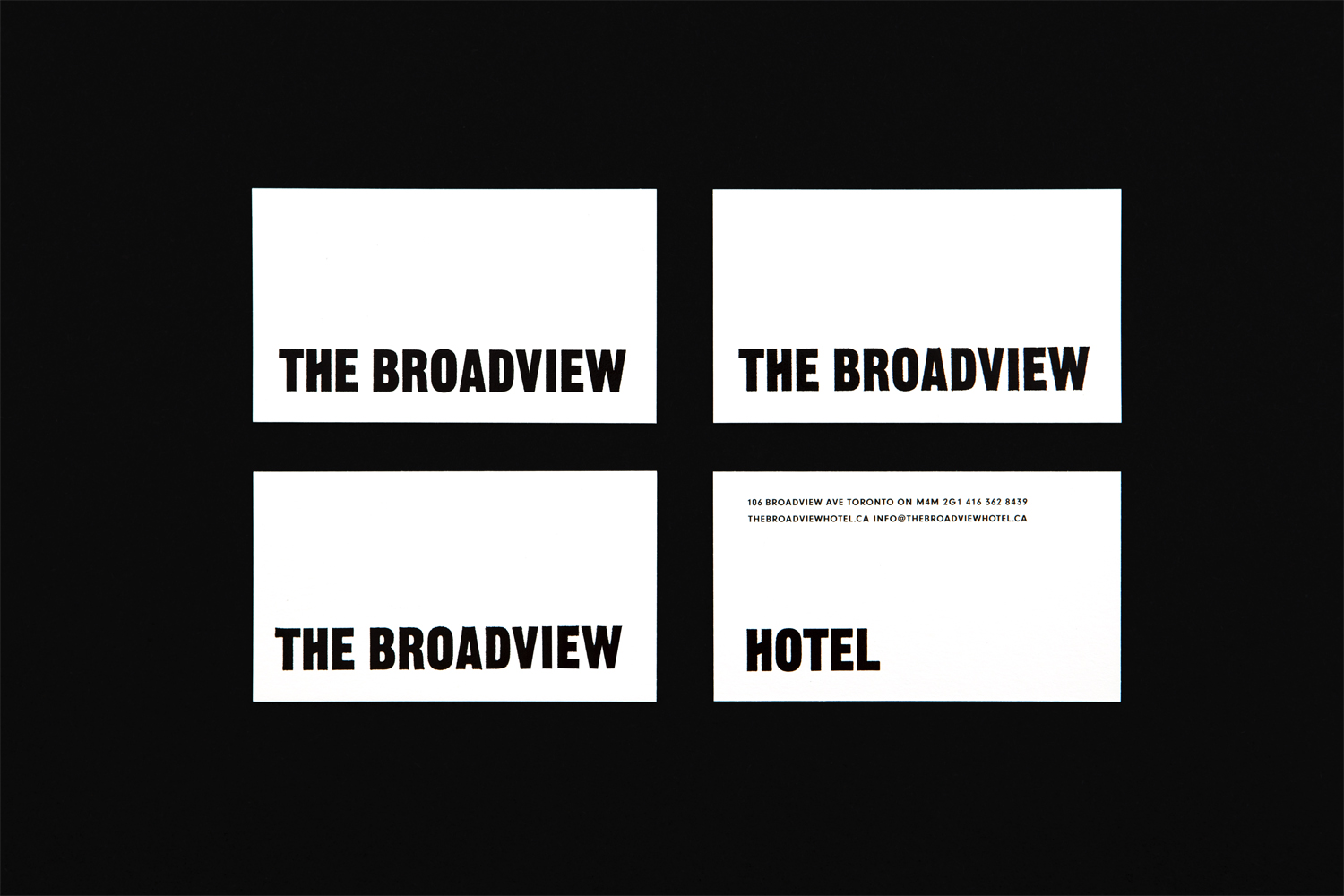 Visual identity and print designed by Blok for Toronto's The Broadview Hotel