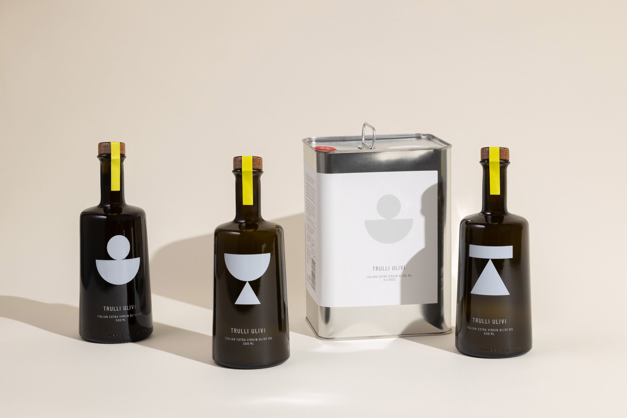 Logotype, typeface, photography, motion graphics and packaging by Here Design for Italian olive oil producer Trulli Ulivi.