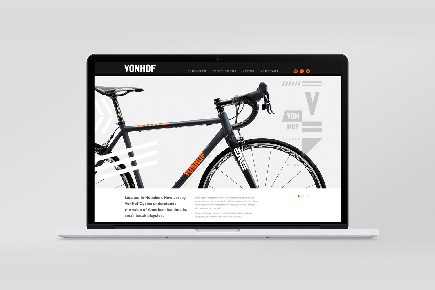 Brand identity and website for New Jersey-based VonHof Cycles by Franklyn, United States