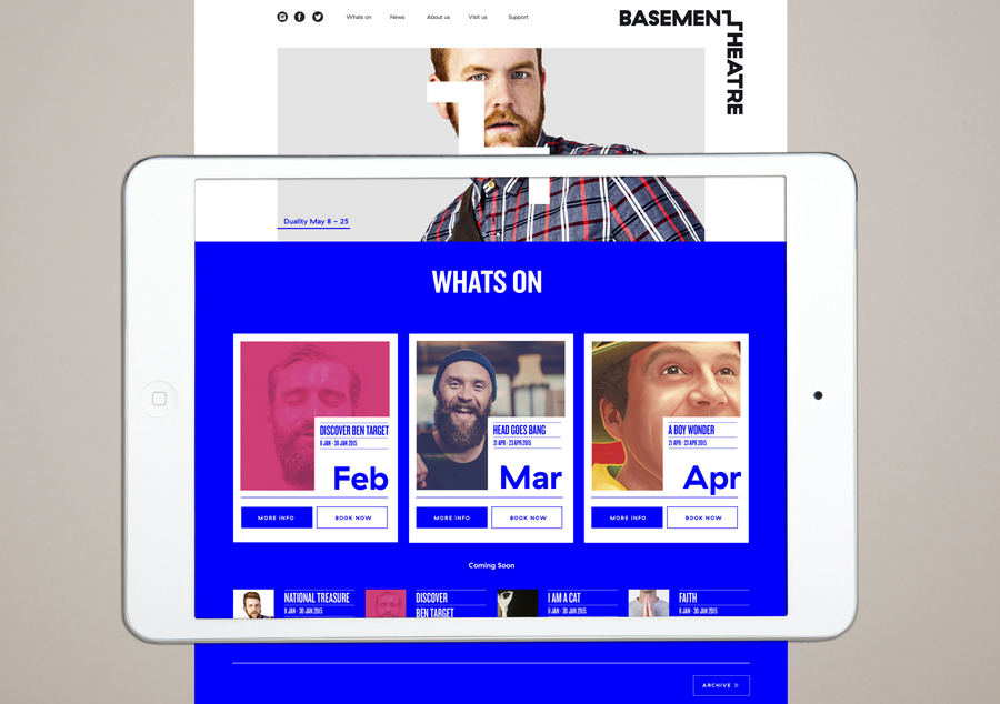 Branding and website for Auckland's Basement Theatre by graphic design agency Studio Alexander