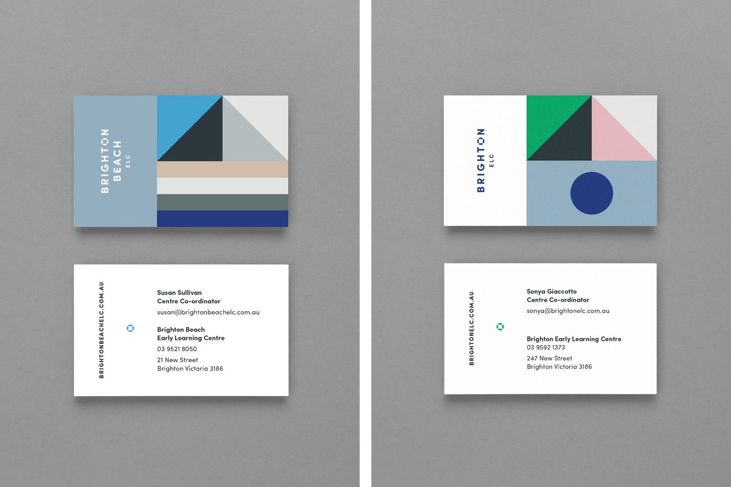 The Best Business Cards Designs of 2017 – Brighton & Brighton Beach ELC by Studio Brave, Australia