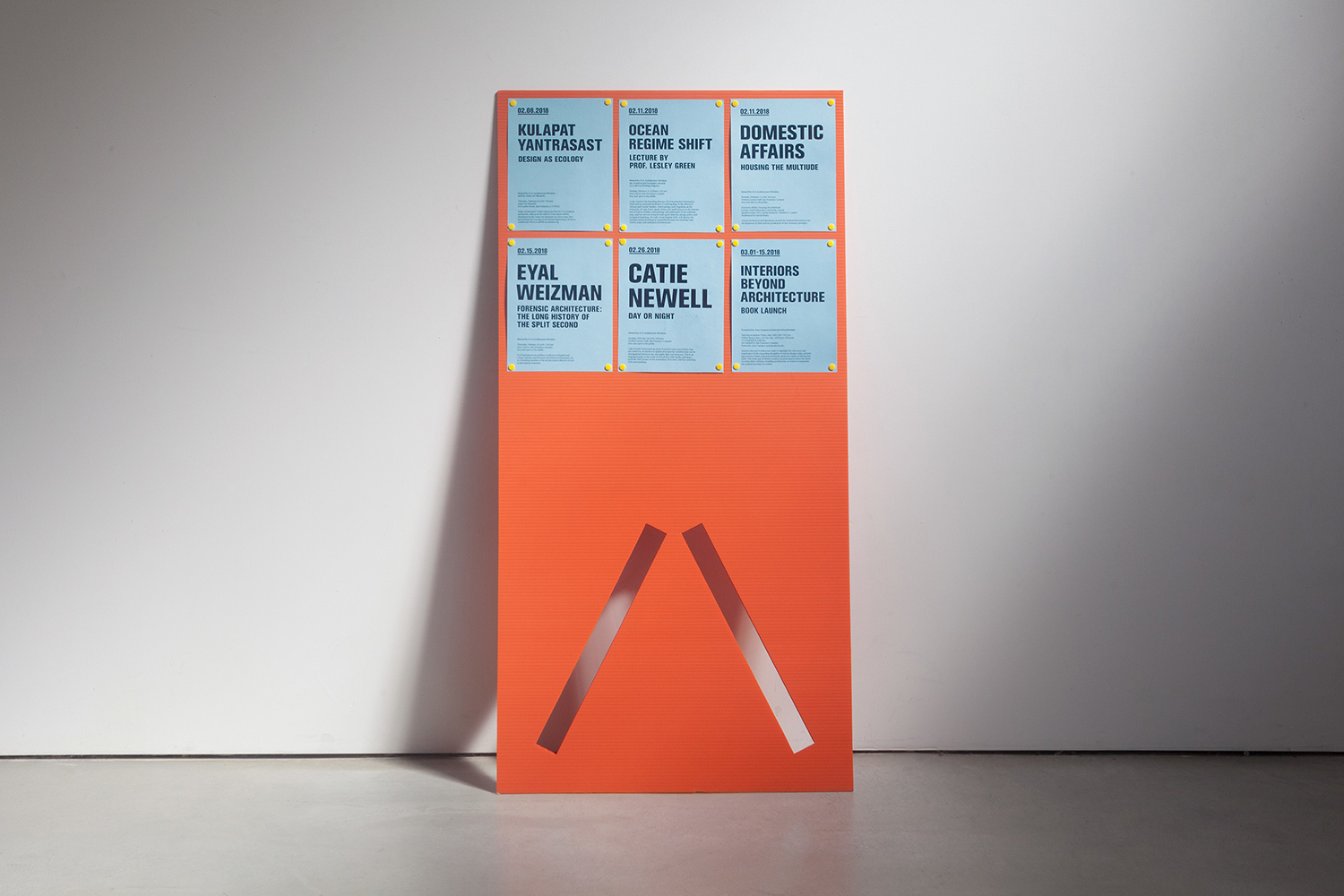 Graphic identity, posters, brochure and signage by Manual for The Architecture Division of the California College of the Arts