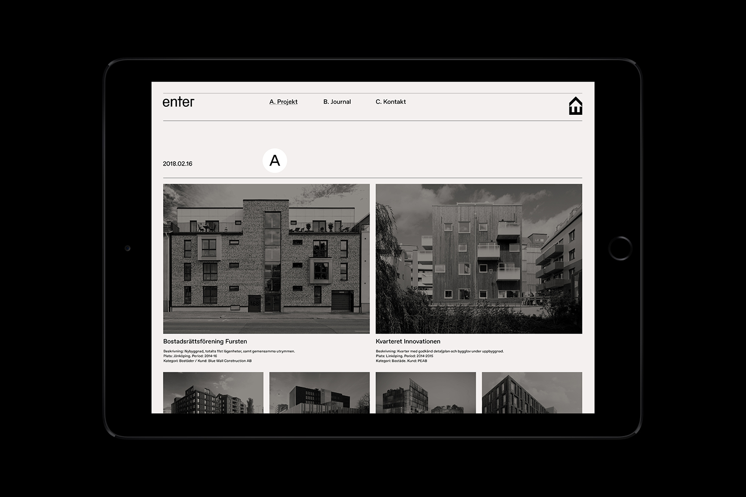 Graphic identity and website designed by Lundgren+Lindqvist for Swedish architecture studio Lundgren+Lindqvist
