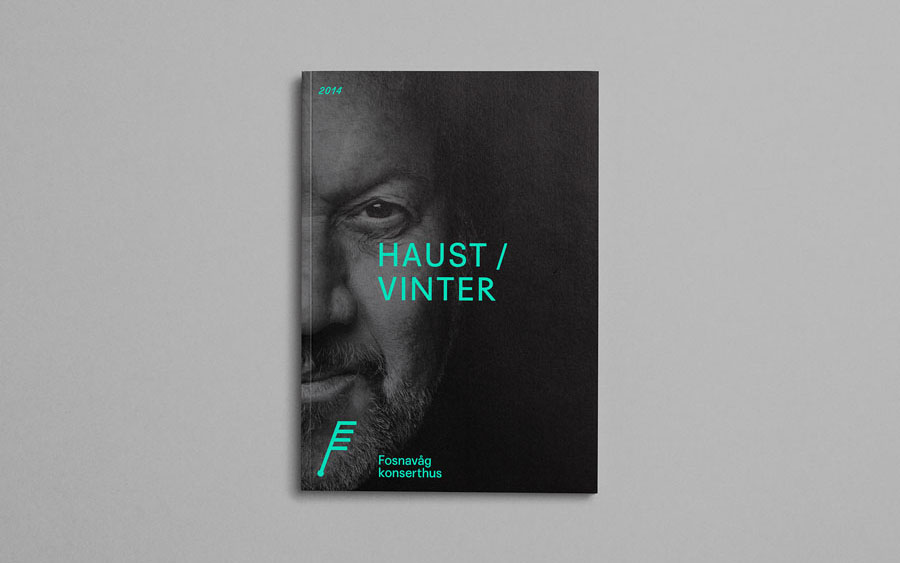 Visual identity and print for concert hall Fosnavaag Cultural Centre designed by Heydays