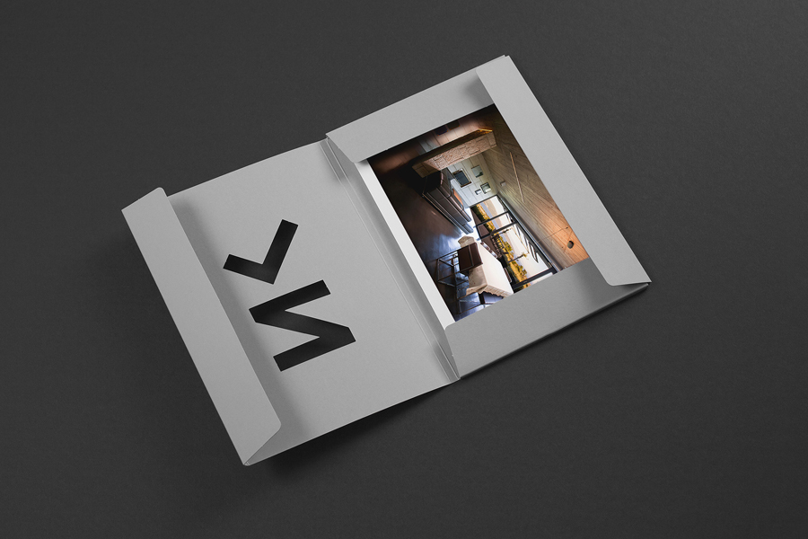 Monogram and die cut portfolio folder for architectural photographer Luka Žanić by Studio8585