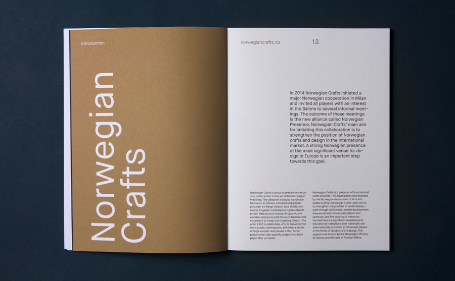 Catalogue for Norwegian Presence by graphic design studio Bielke&Yang