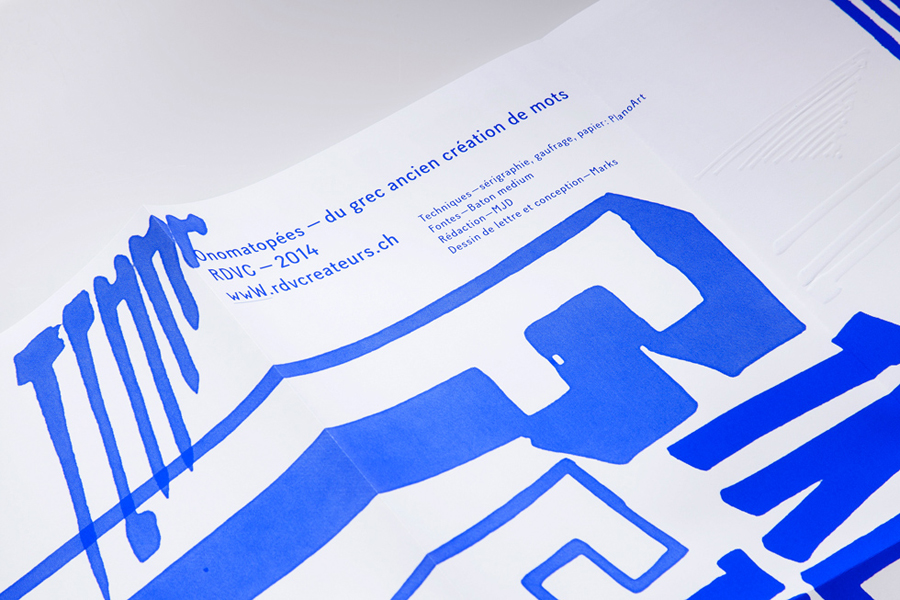 Print design by Marks for material and print finish exhibition Rendez-vous des créateurs 2014