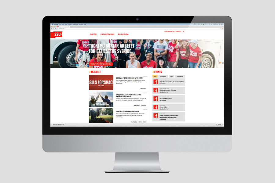 Visual identity and website designed by Snask for the Swedish Social Democratic Youth League. 