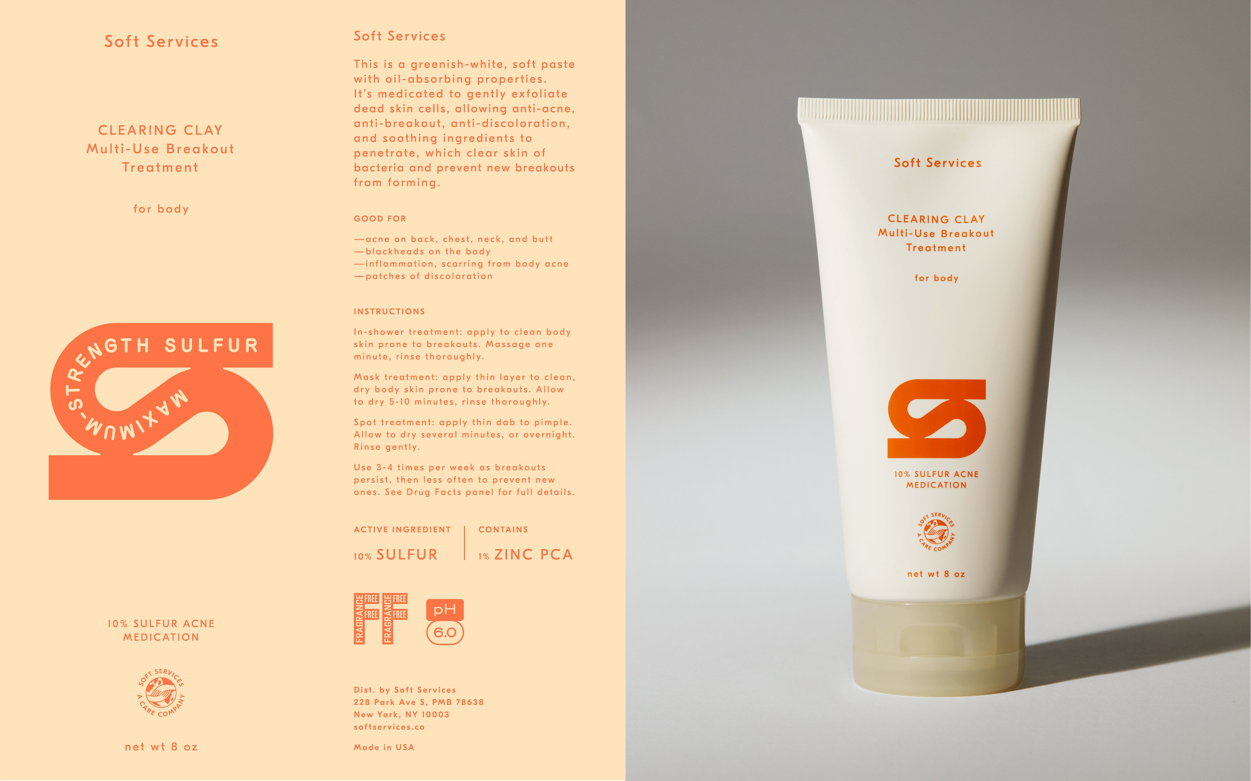 Silkscreen printed skincare tube packaging design by Decade for New York-based Soft Services