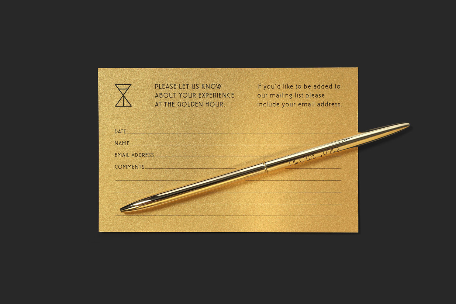 New Graphic Identity and notecard design for New York restaurant The Golden Hour by Triboro