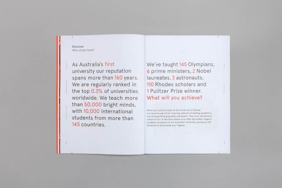 Prospectus / undergraduate guide for The University of Sydney by graphic design studio Maud, Australia