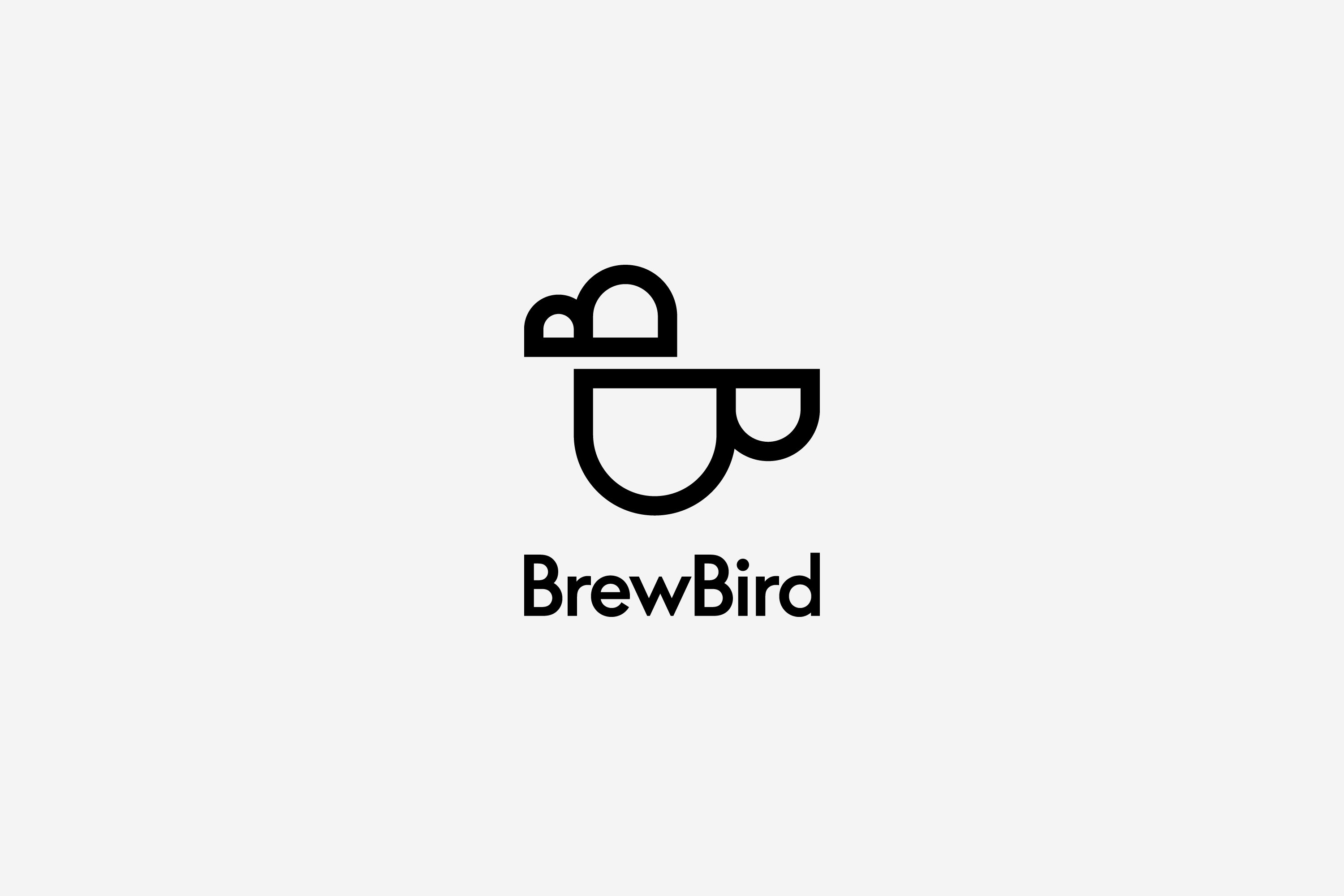Bird-logo-ontwerp voor BrewBird, een koffiepadbedrijf in San Francisco, ontworpen door Mucho
