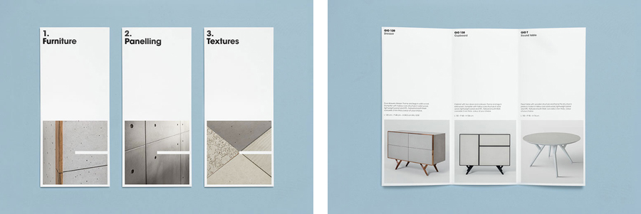 Pamphlet designed by S-T for cement veneer product Cemento featured on BP&O
