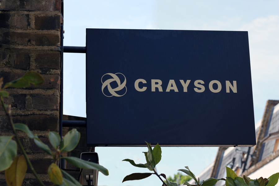 Exterior signage for Crayson designed by Beam