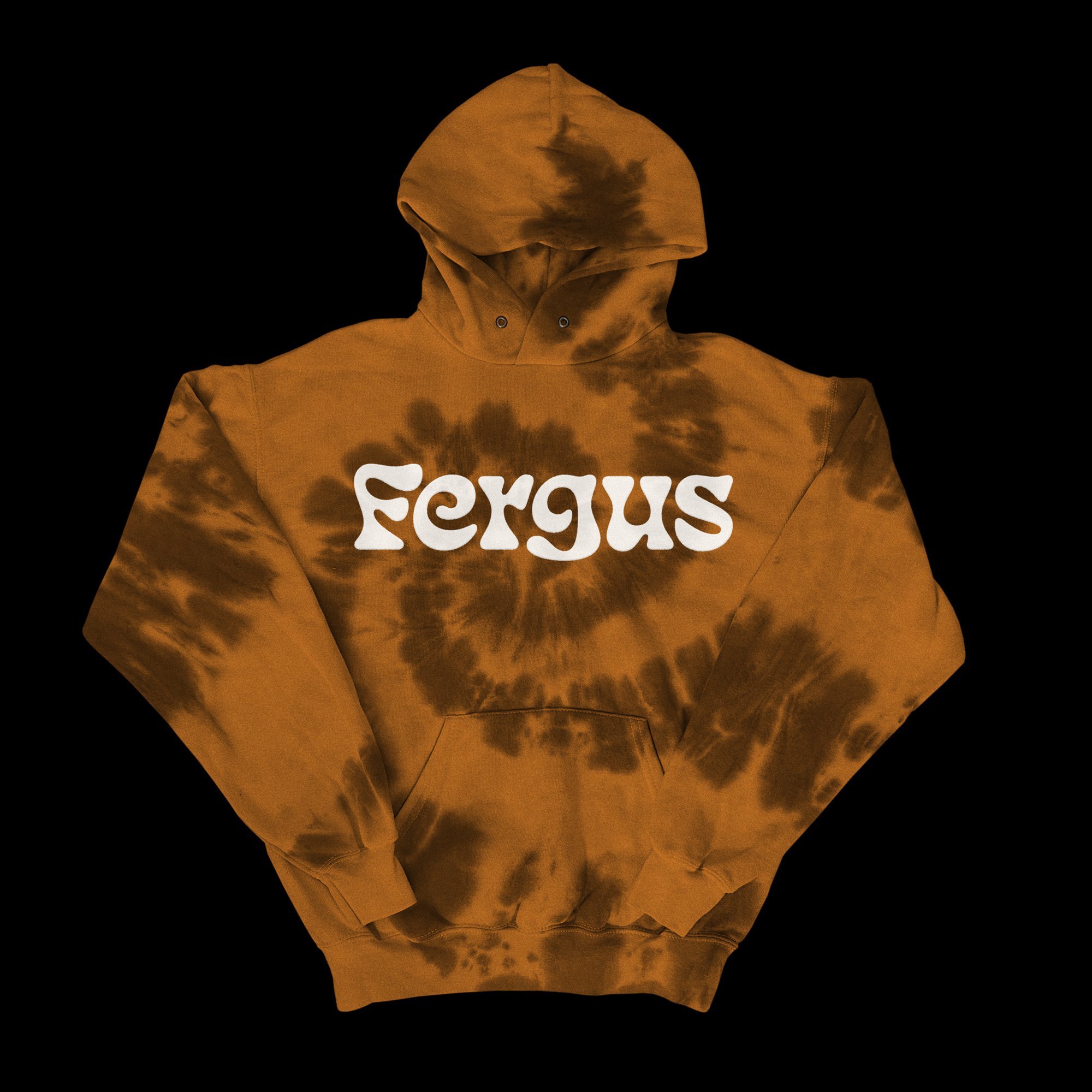 Branded tie dye hoodie design for Canadian online grocery delivery company Fergus designed by Principle Studio. 