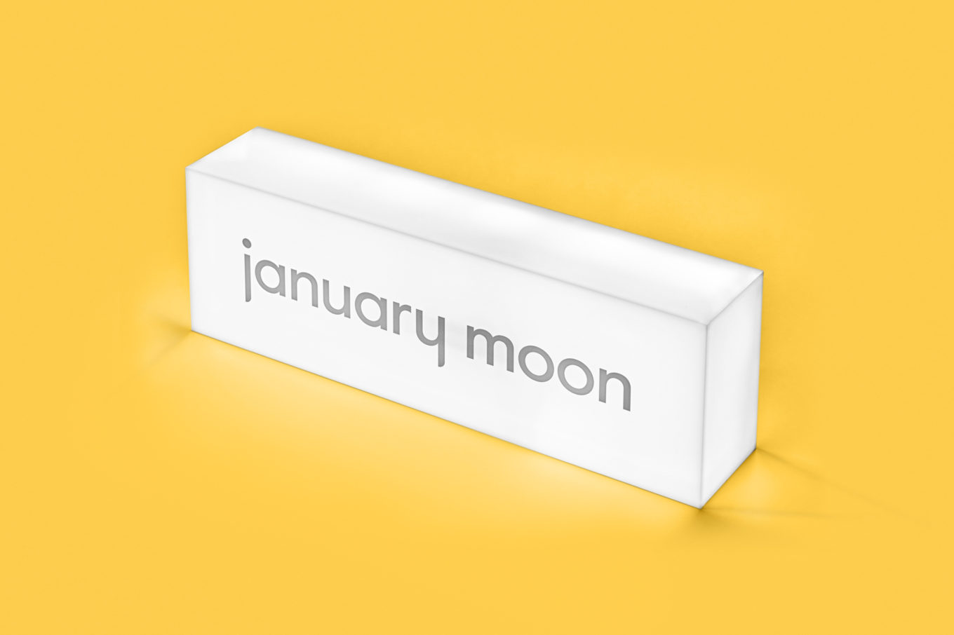 Logotype and illuminated signage for teething jewellery brand January Moon by Perky Bros