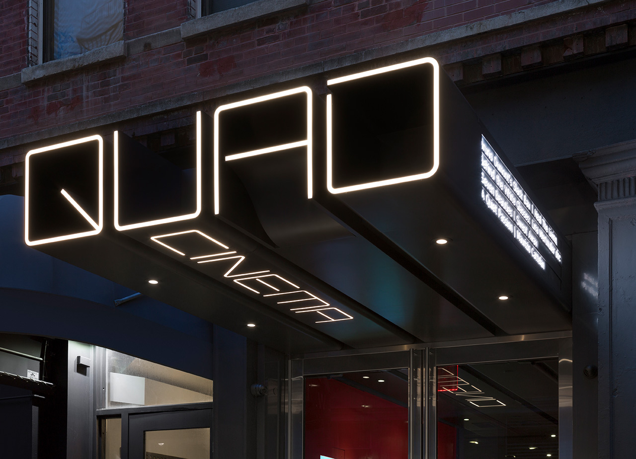 Logotype and signage by Pentagram for New York's Quad Cinema