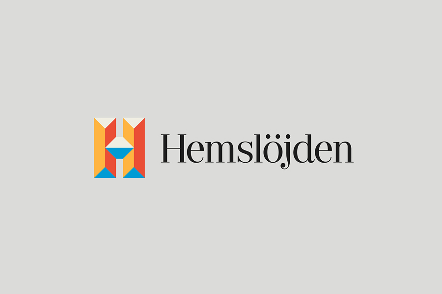 Logotype and symbol for Hemslöjden, The Swedish Handicraft Societies' Association designed by Snask