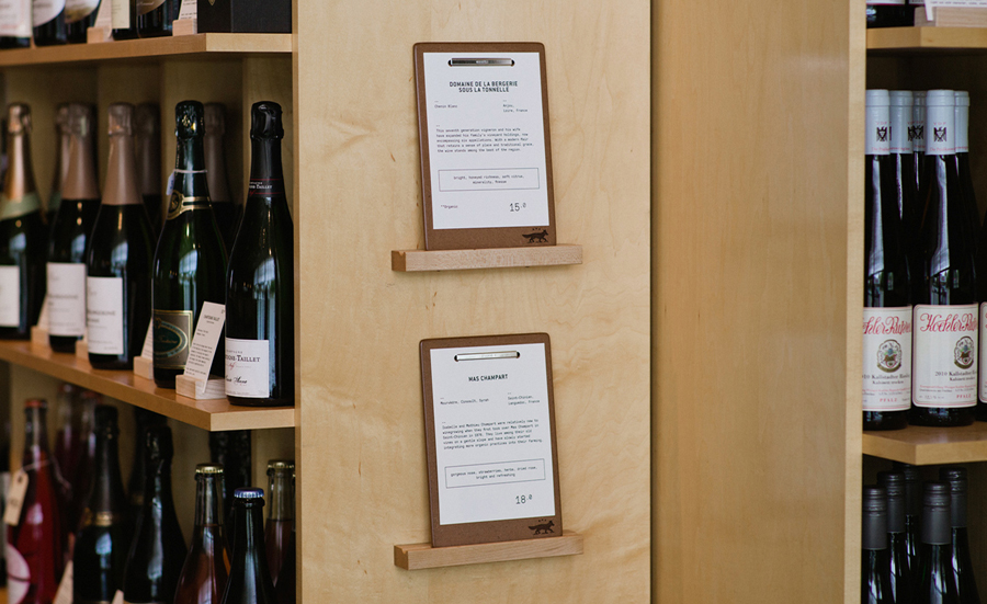 Wooden clipboards for Nashville based Woodland Wine Merchant by Perky Bros