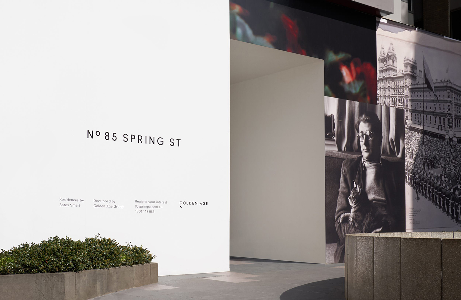 Logotype, graphic identity, stationery and brochures by Studio Ongarato for Melbourne property development 85 Spring Street