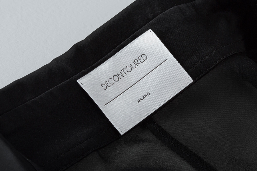 Logotype and garment labels designed by Bunch for Milan based fashion label Decontoured