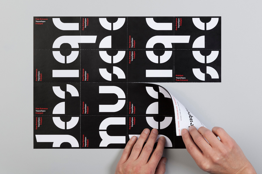 Logotype and tickets designed by Bond for for Helsinki's Design Museum – Designmuseo