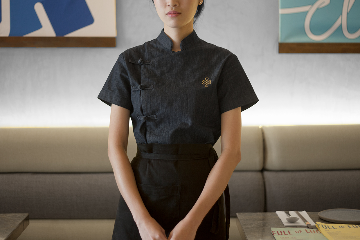 Branded uniform by Bravo for modern Cantonese kitchen Full of Luck Club 福乐