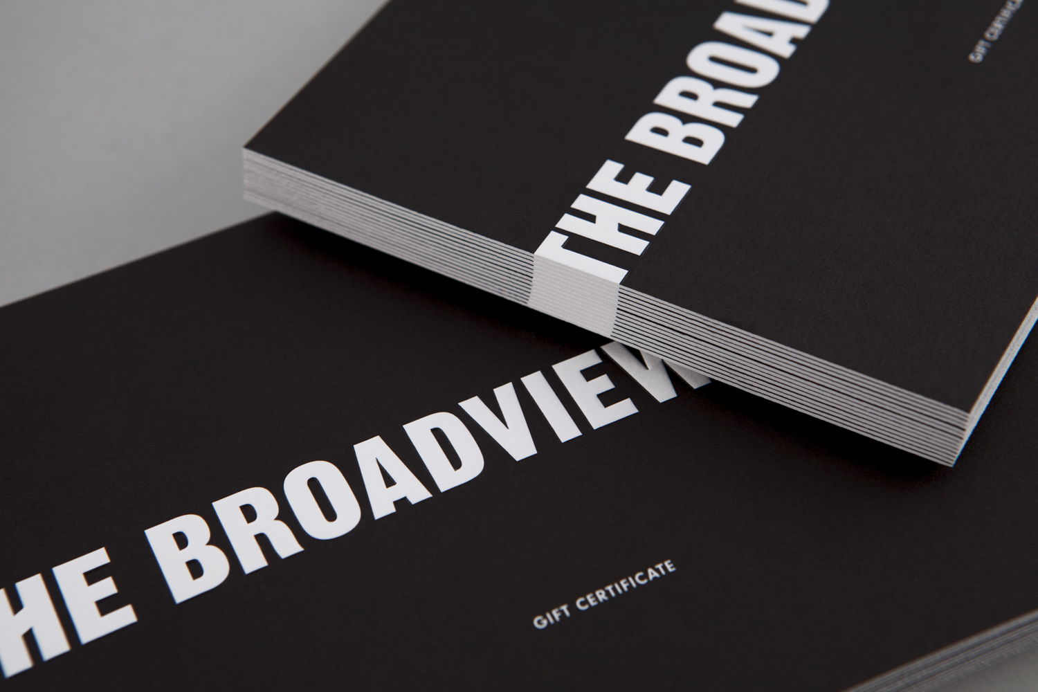 Visual identity and gift certificate designed by Blok for Toronto's The Broadview Hotel
