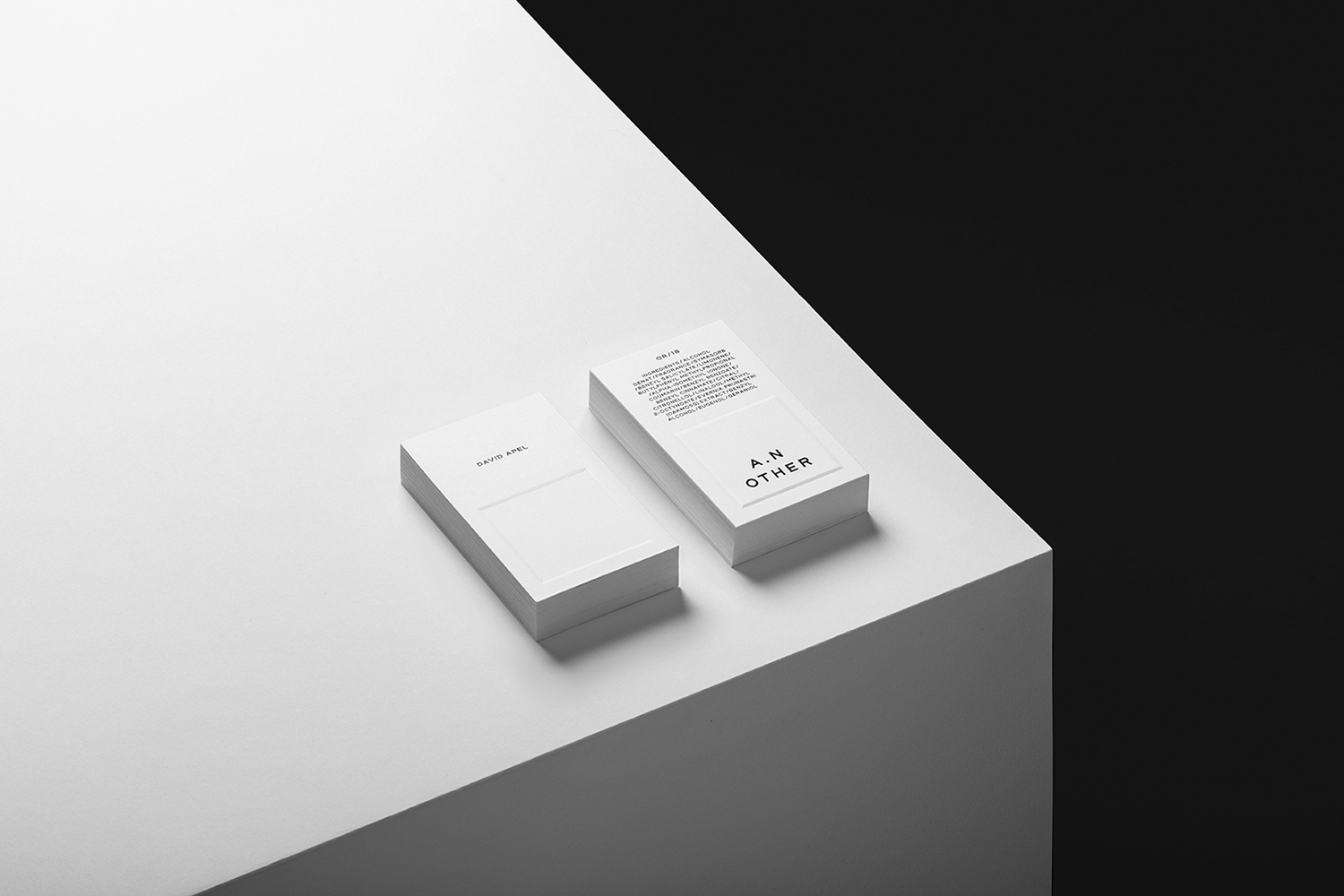 Graphic identity design and print by Socio Design for luxury fragrance brand A.N Other