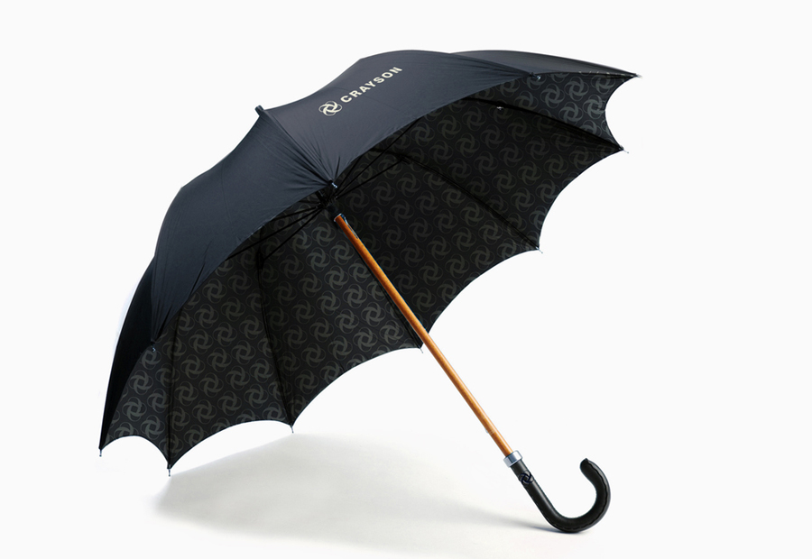 Branded umbrella for Crayson designed by Beam