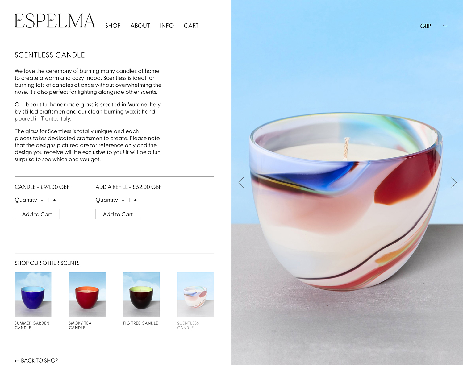 Logotype, visual identity, packaging, still life and website for clean-burning natural wax candle company Espelma