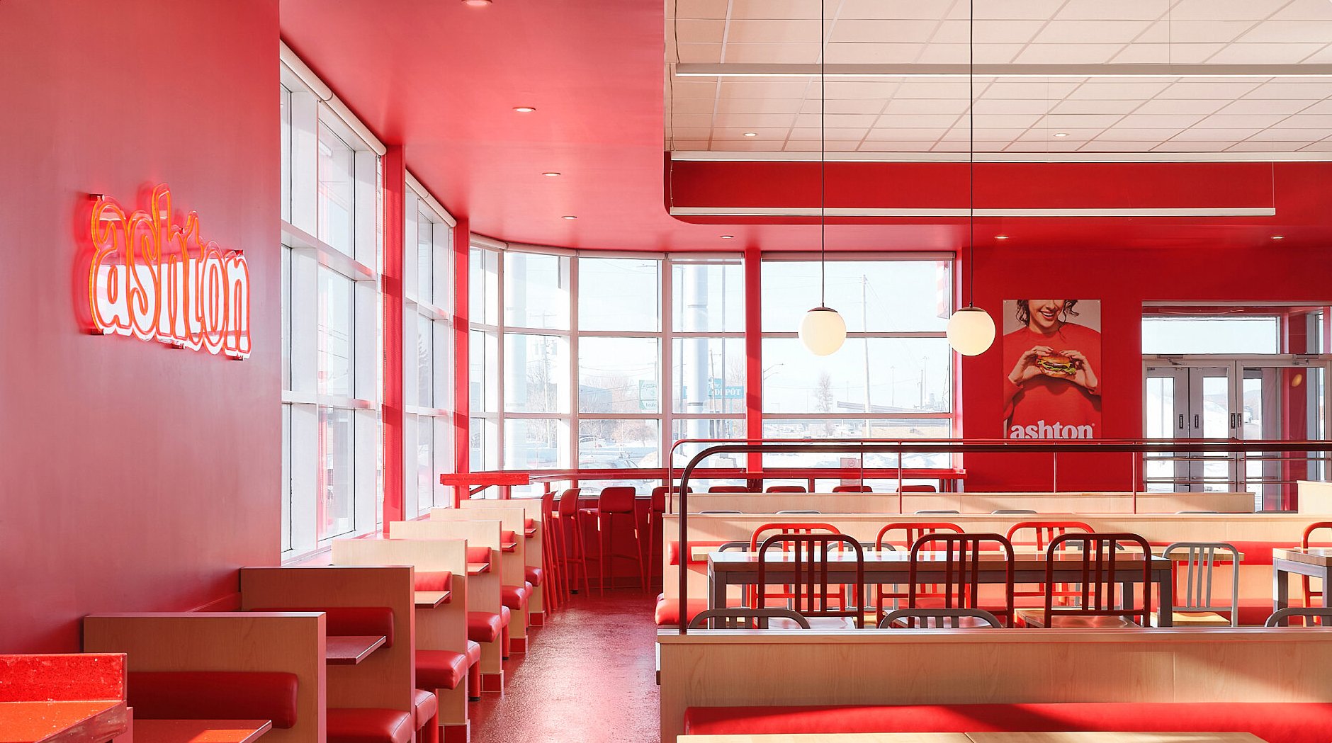  Logotype, visual identity, interior design and art direction for Montreal-based LG2 for Canadian fast food business Ashton