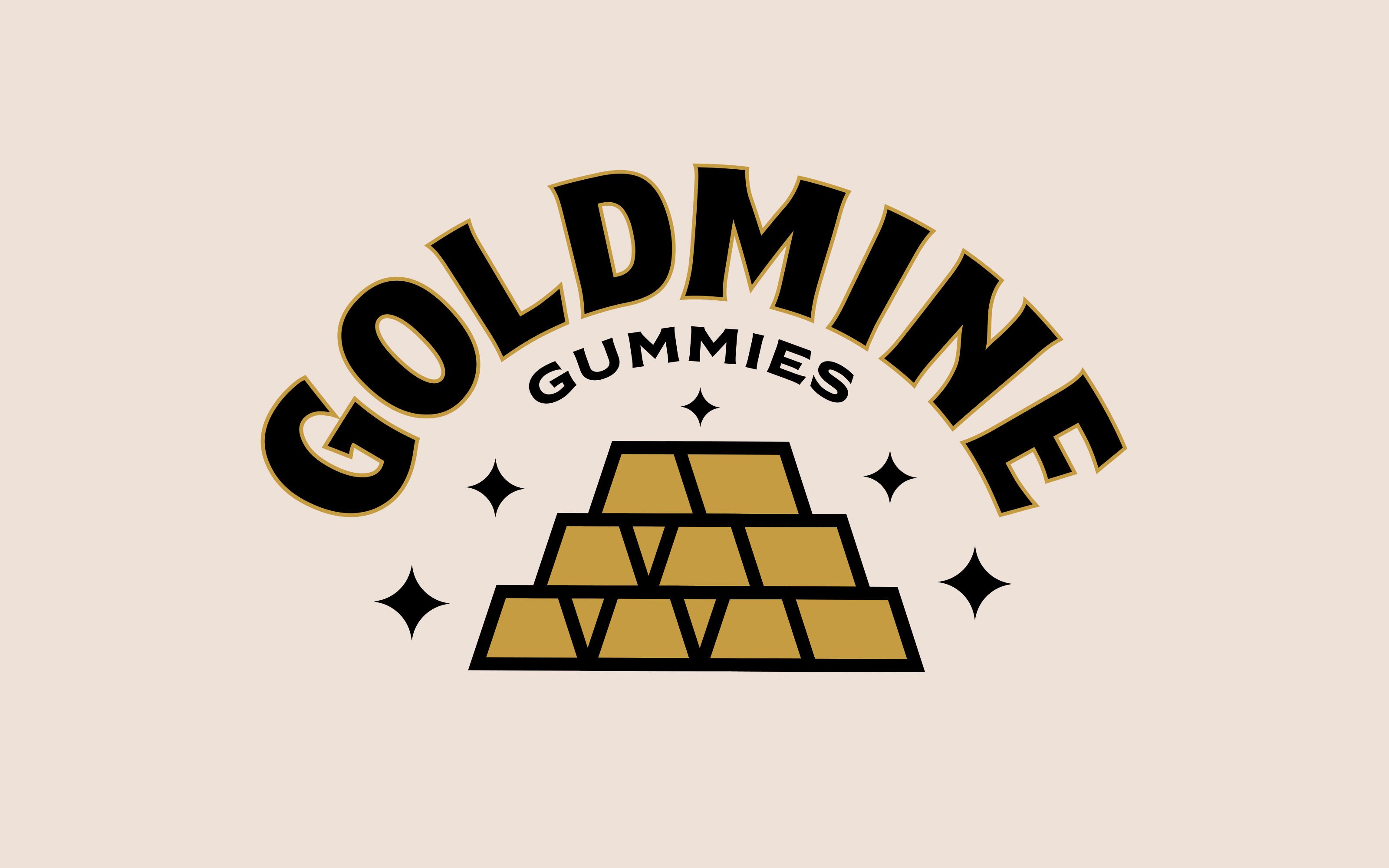 Logo design by Leeds-based Robot Food for cannabis-infused sweets Goldmine Gummies