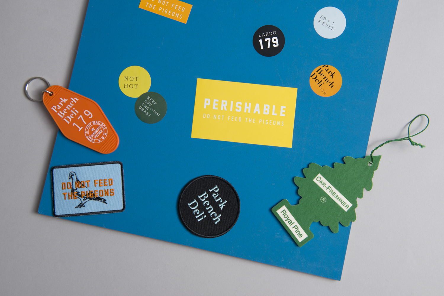 Brand identity, stickers, keyrings and patches by Foreign Policy for Singapore's Park Bench Deli