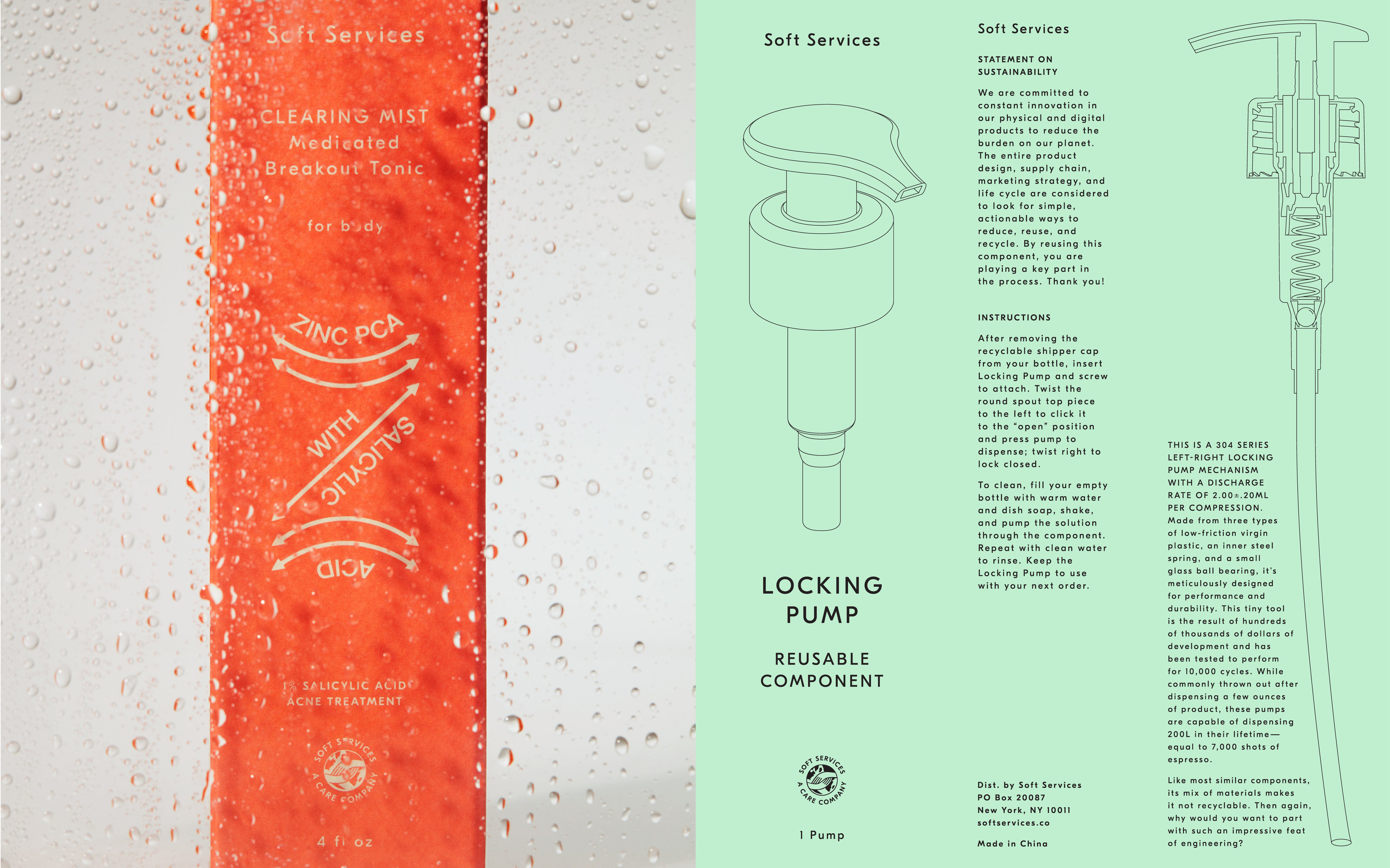 Box packaging design by Decade for New York-based skincare brand Soft Services